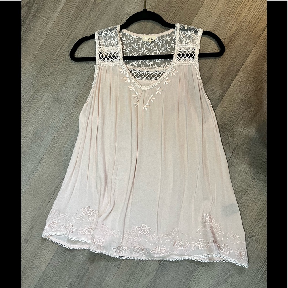 Pink lace tank